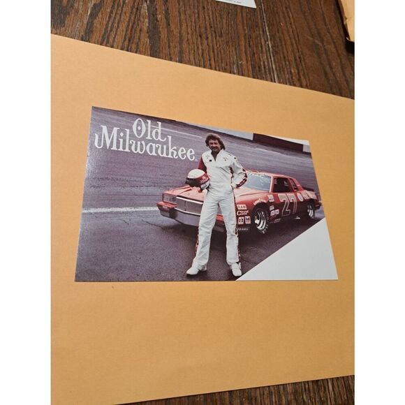 1984 Tim Richmond Old Milwaukee NASCAR Driver Card Blue Max Racing 7.5x5 Vintage - Picture 1 of 2